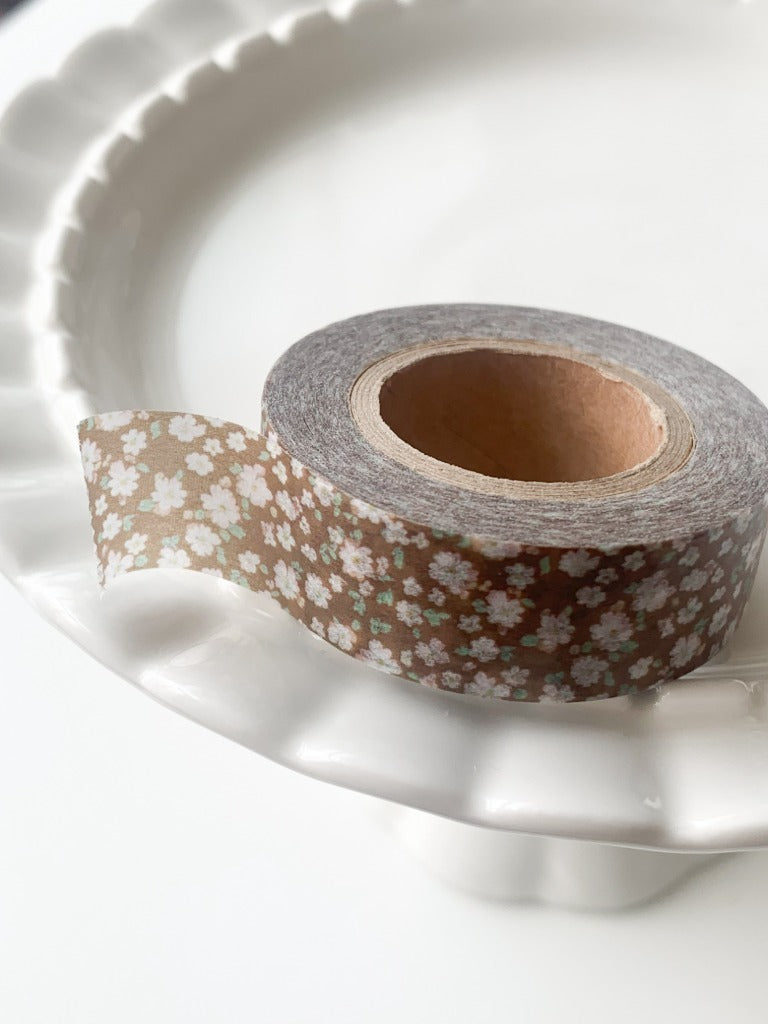 Brown Floral Washi Tape by PoPo Factory | Papertail Fox