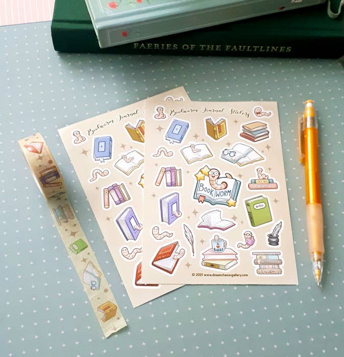 Bookworm Sticker sheet