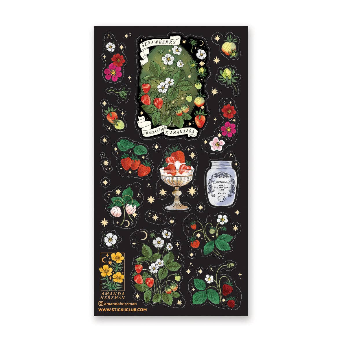 Enchanted Strawberry Botanica Sticker Sheet by Stickii | Papertail Fox