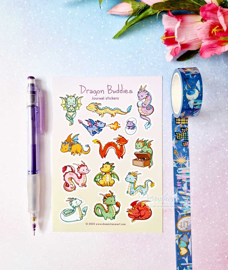 Dragon Buddies Planner Sticker Sheet