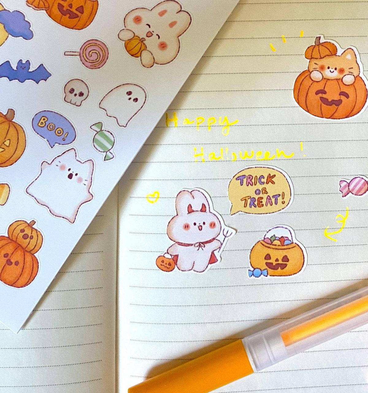 Spooky Friends Sticker Sheet | Lily and Stars Studio
