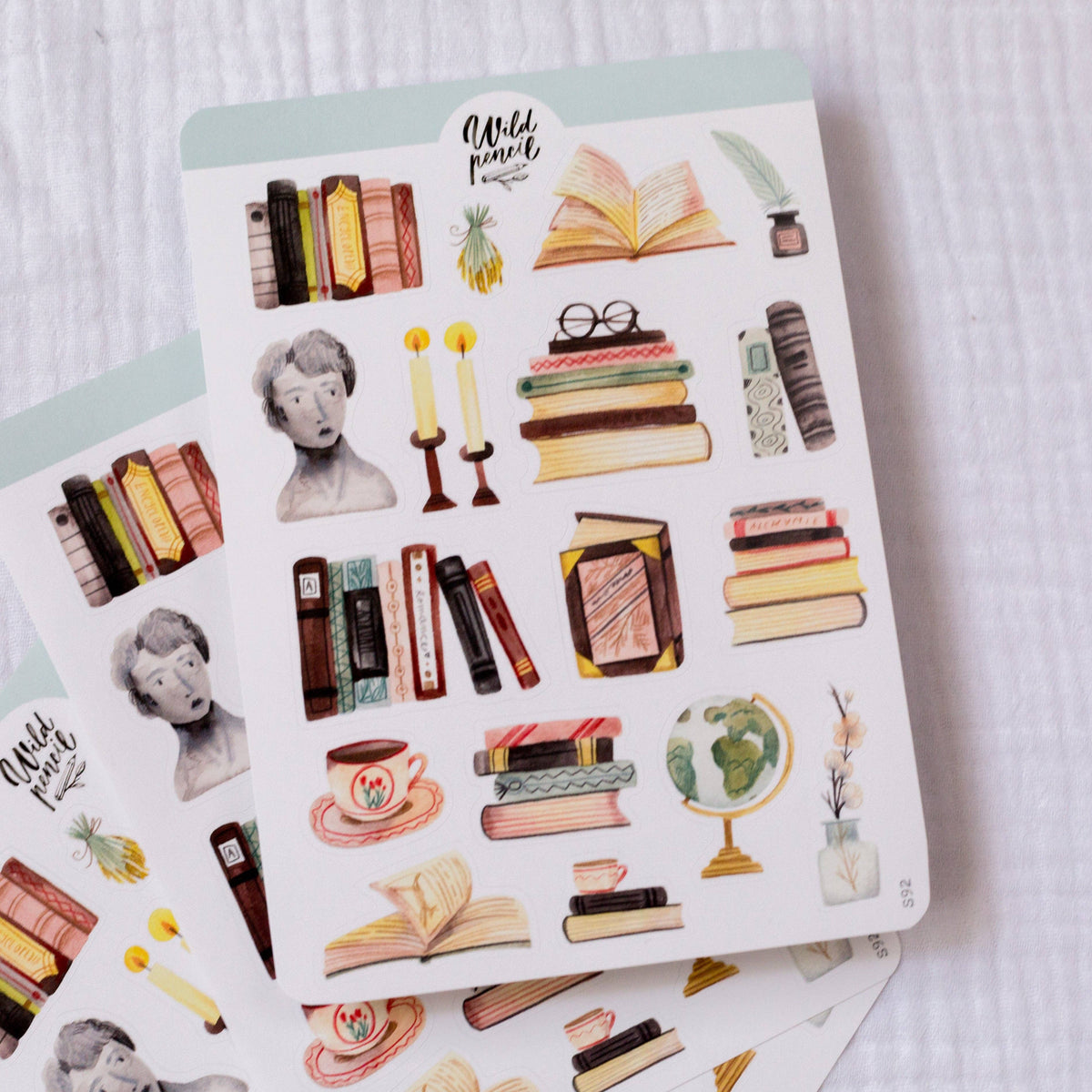 Bookshelf Sticker Sheet | Wild Pencil Studio