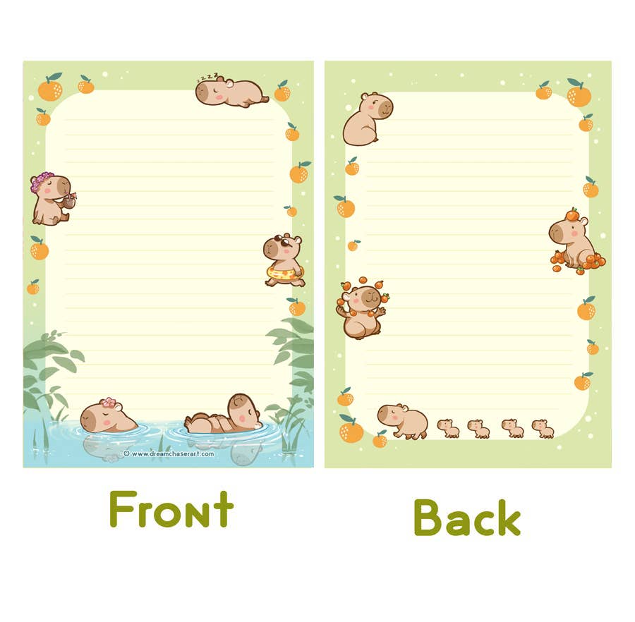 Chill Capy memo block Double sided – A5 Letter Paper