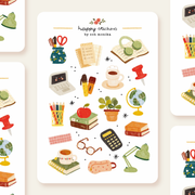 Study Desk Sticker Sheet by Och Monika | Papertail Fox