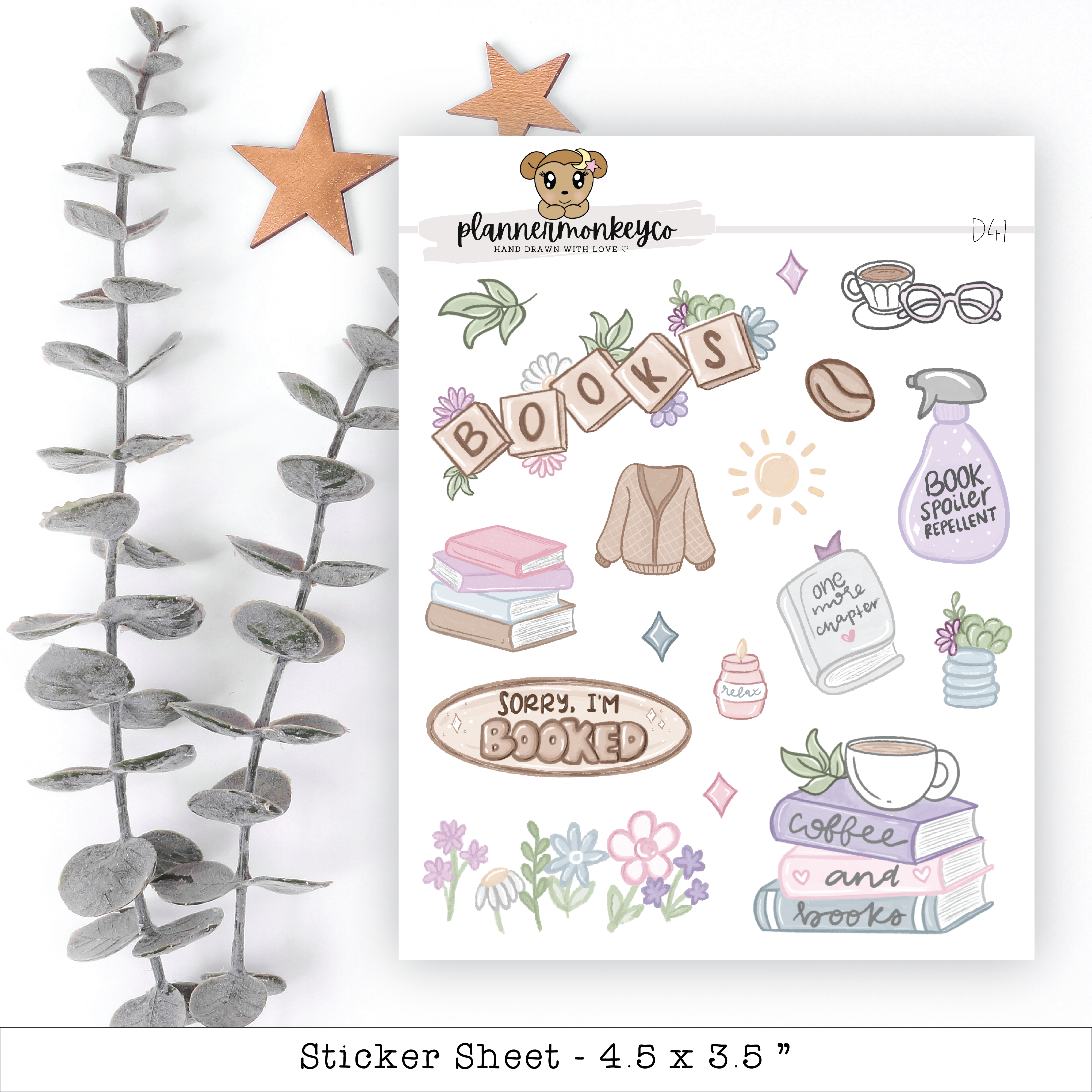 Late Spring Bloom Bookish Doodles Variety 2 | Planner Monkey Co