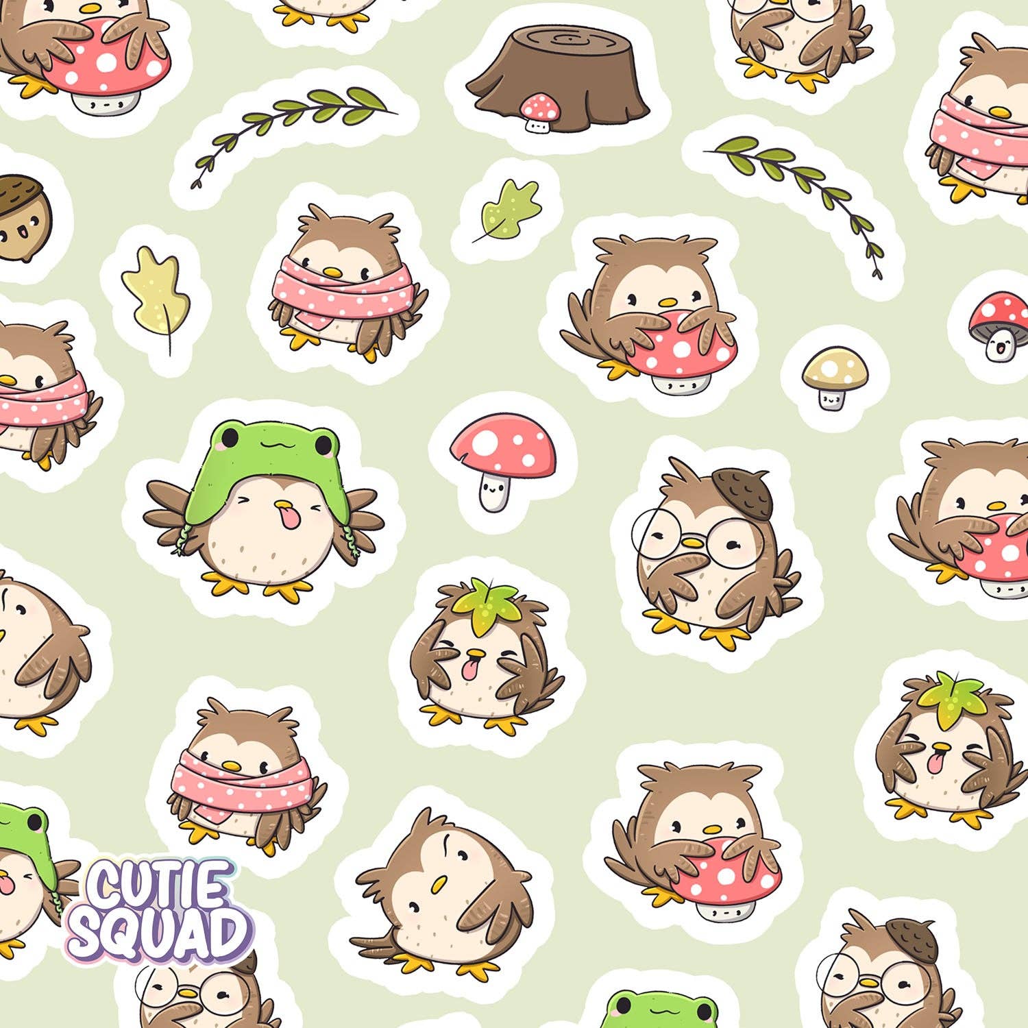 Owlbert in Fall Sticker Sheet | CutieSquad
