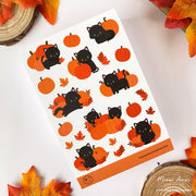 Pumpkin Patch Cats Vinyl Sticker Sheet