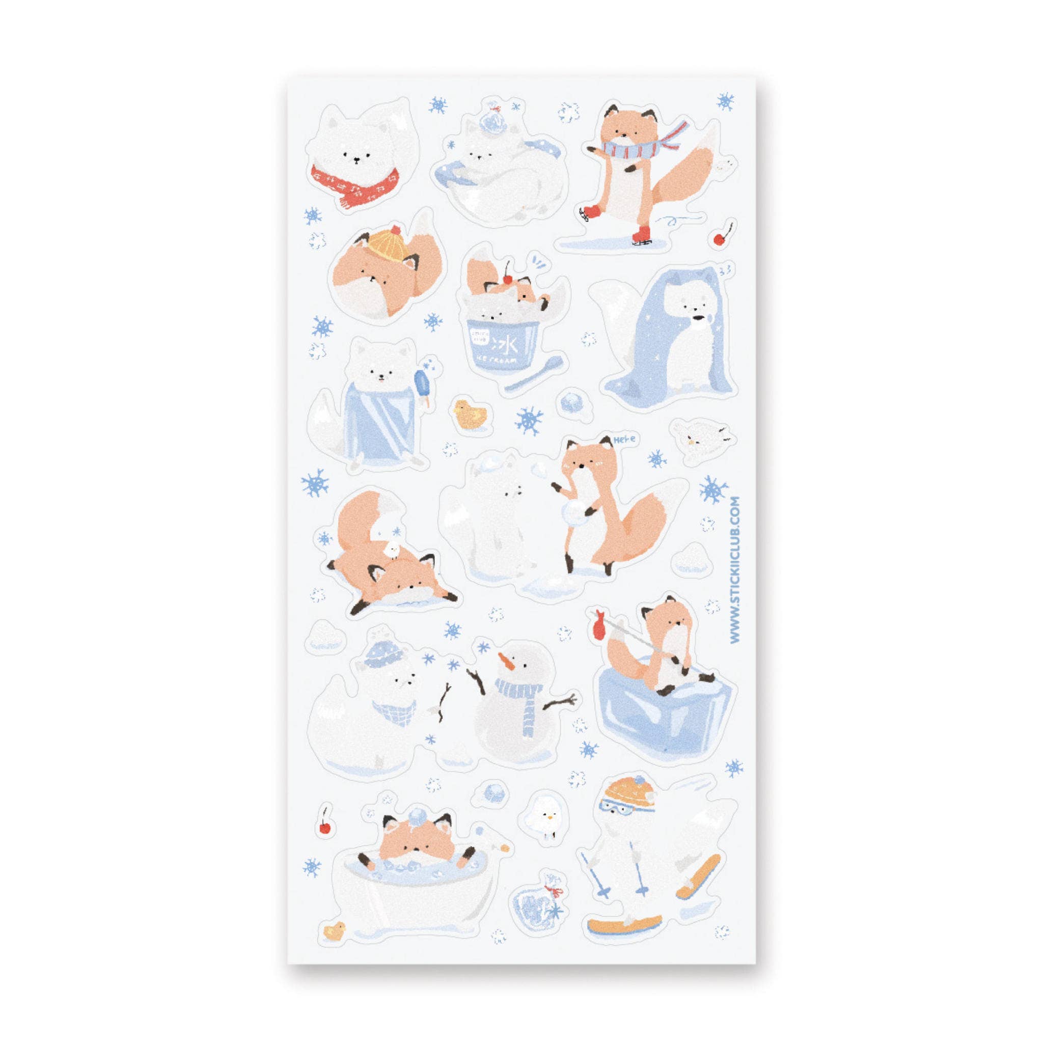 Winter Foxes Sticker Sheet by Stickii | Papertail Fox