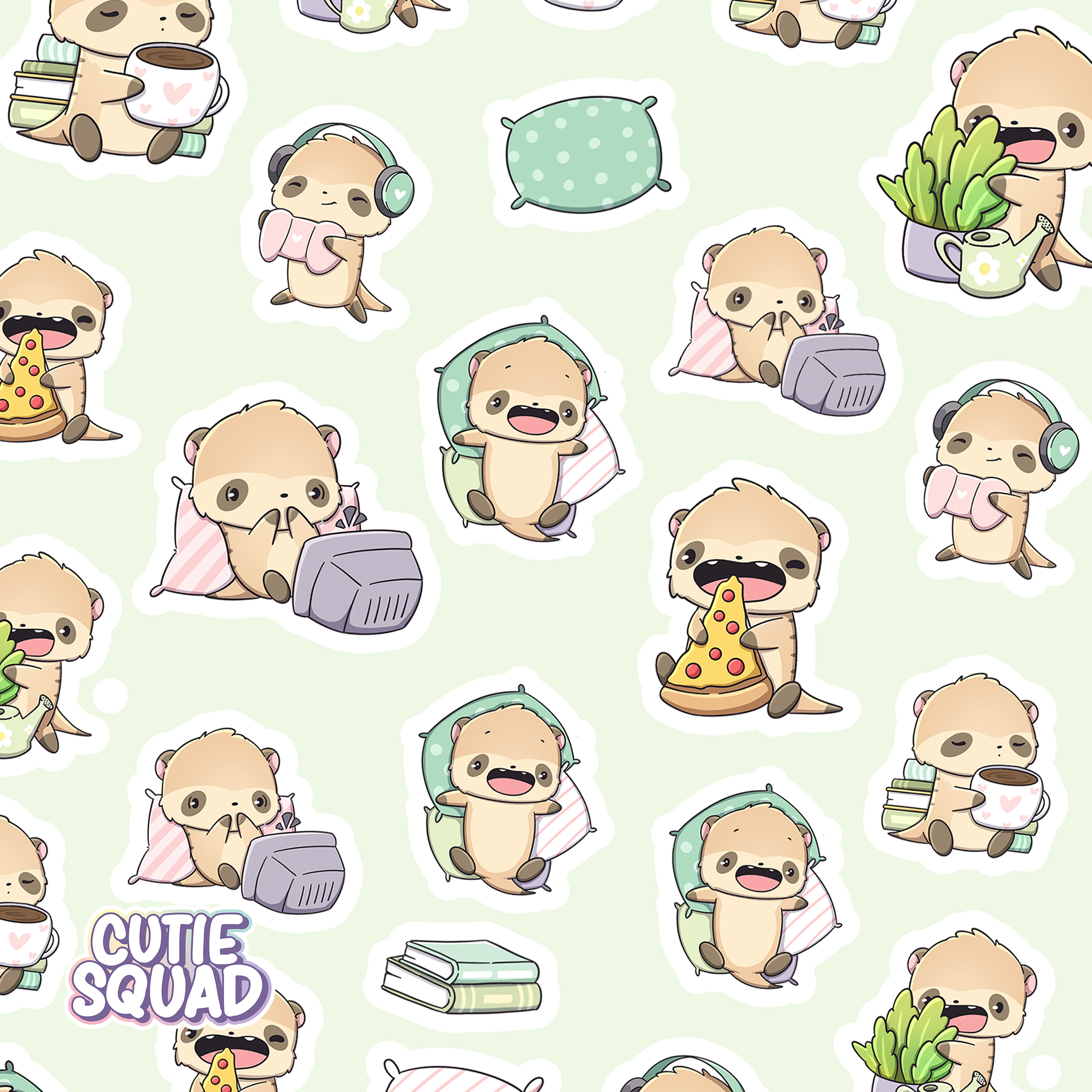 Meerkats Chilling Sticker Sheet | CutieSquad