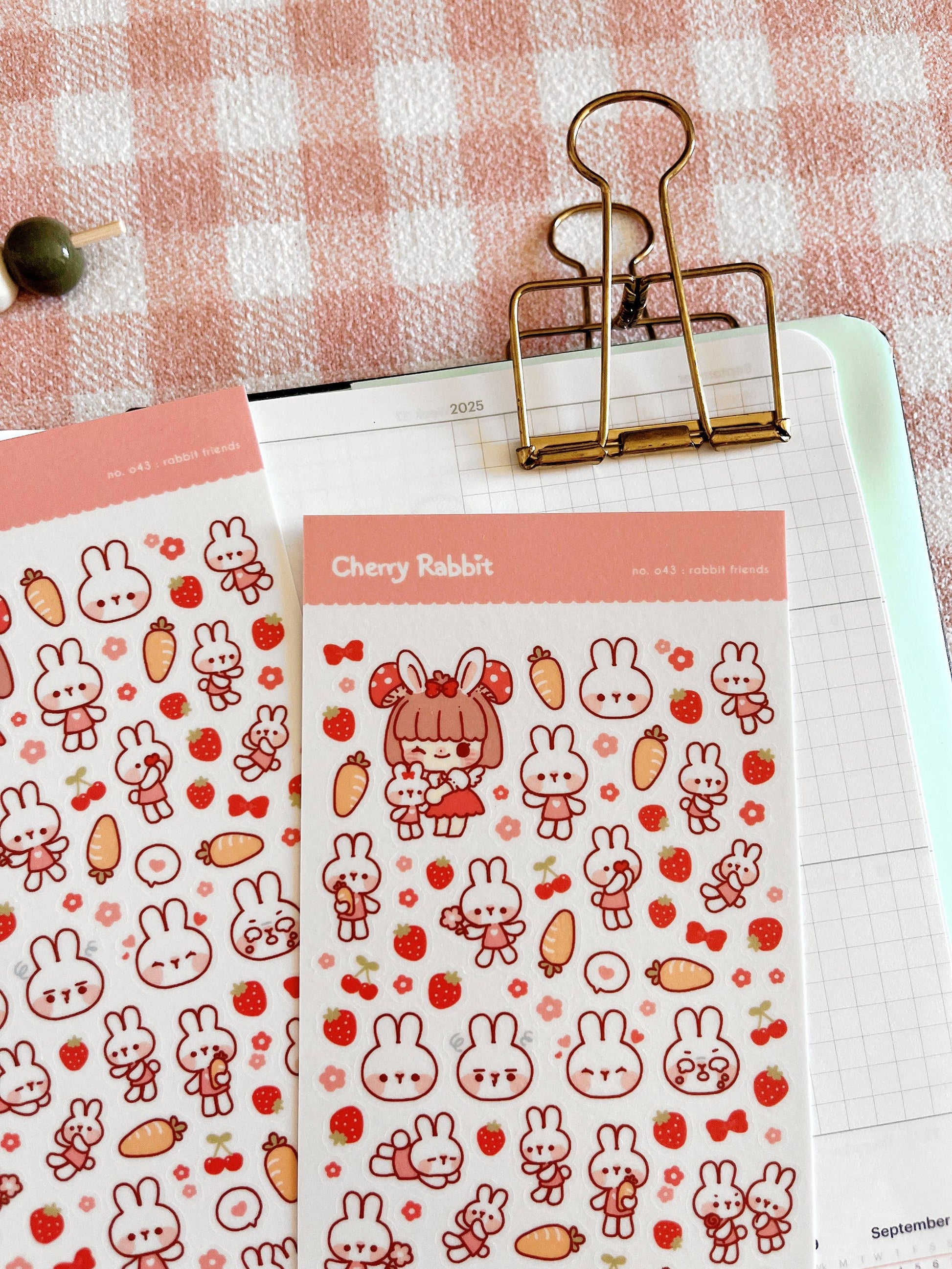 Rabbit Friends Sticker Sheet no.043 by Cherry Rabbit | Papertail Fox