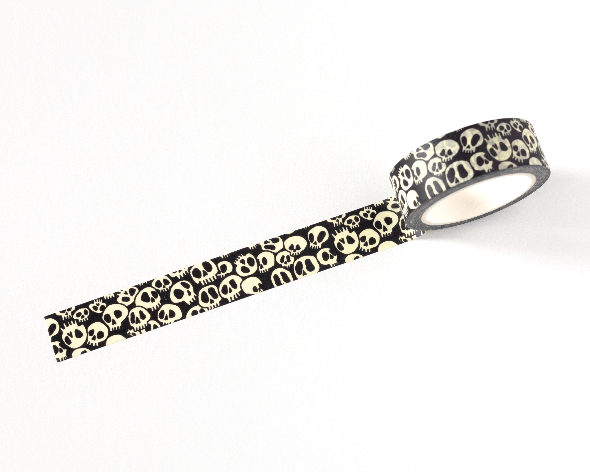 Gothic Black & Cream Skull Washi Tape by RippleSplash Studio | Papertail Fox