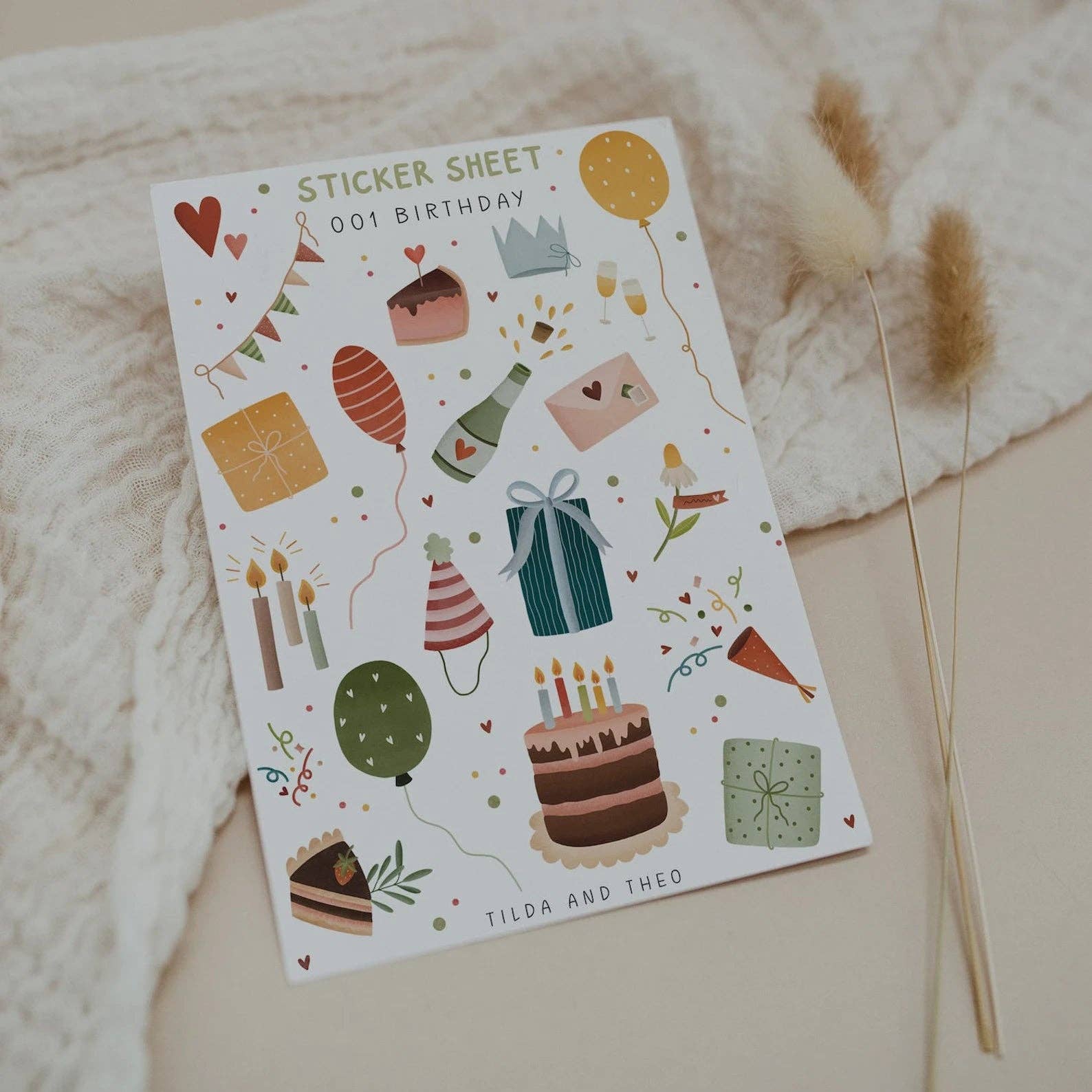 Birthday Sticker Sheet | Tilda & Theo