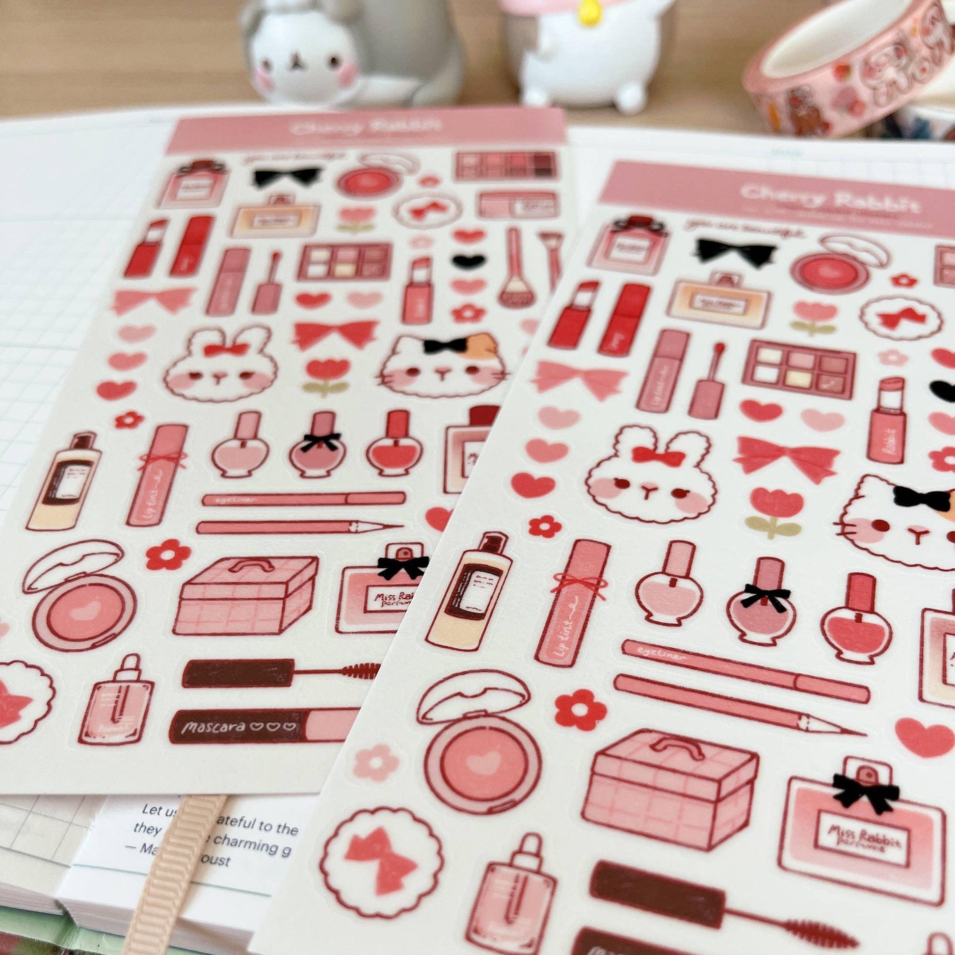 Miss Rabbit Makeup Sticker Sheet no.079 - Papertail Fox