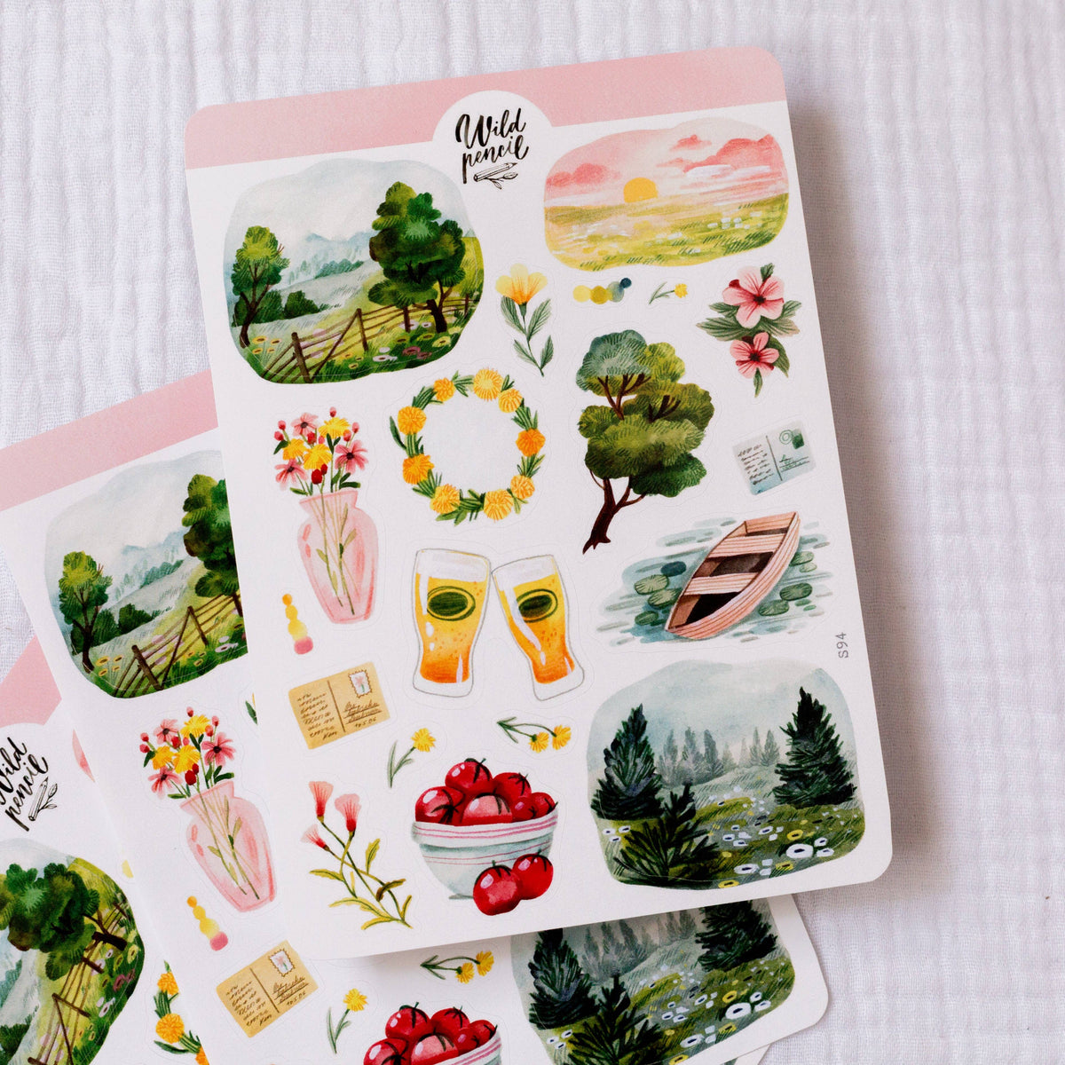 Summer in Nature Sticker Sheet | Wild Pencil Studio