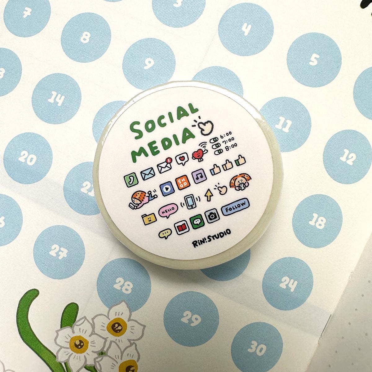 Social Media Mini Washi Tape by RiN! Studio | Papertail Fox