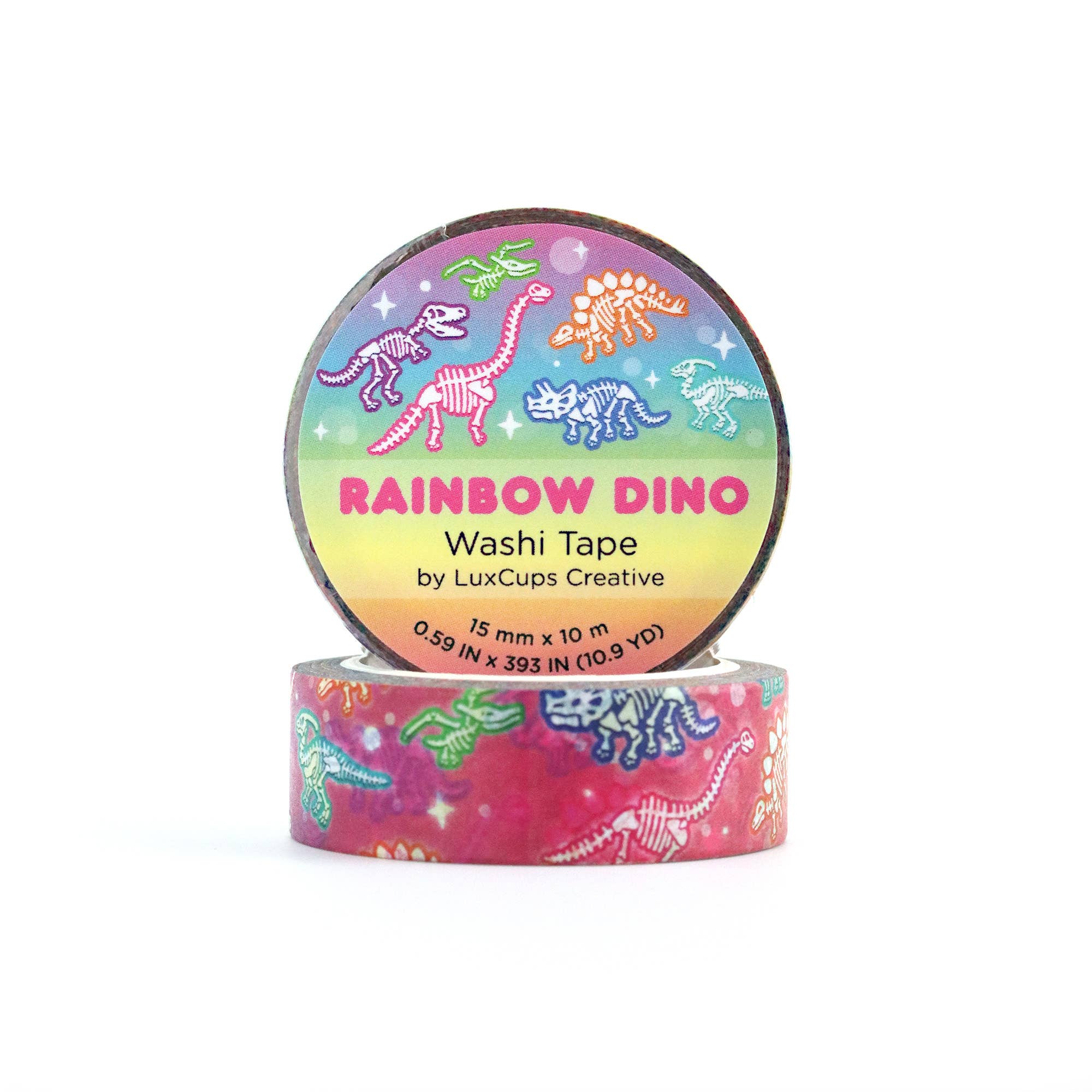 Rainbow Dino Washi Tape by LuxCups Creative | Papertail Fox