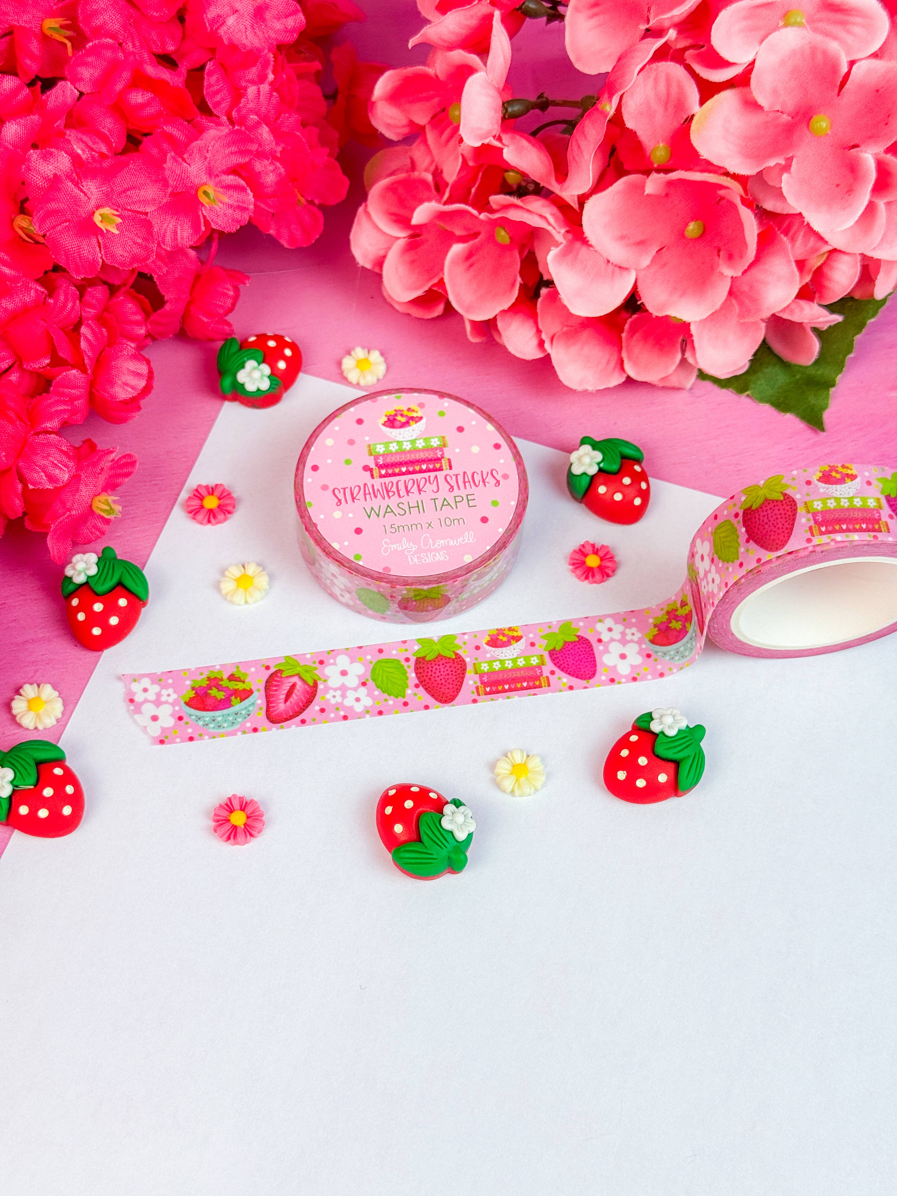 Strawberry Stacks Washi Tape | Emily Cromwell Designs