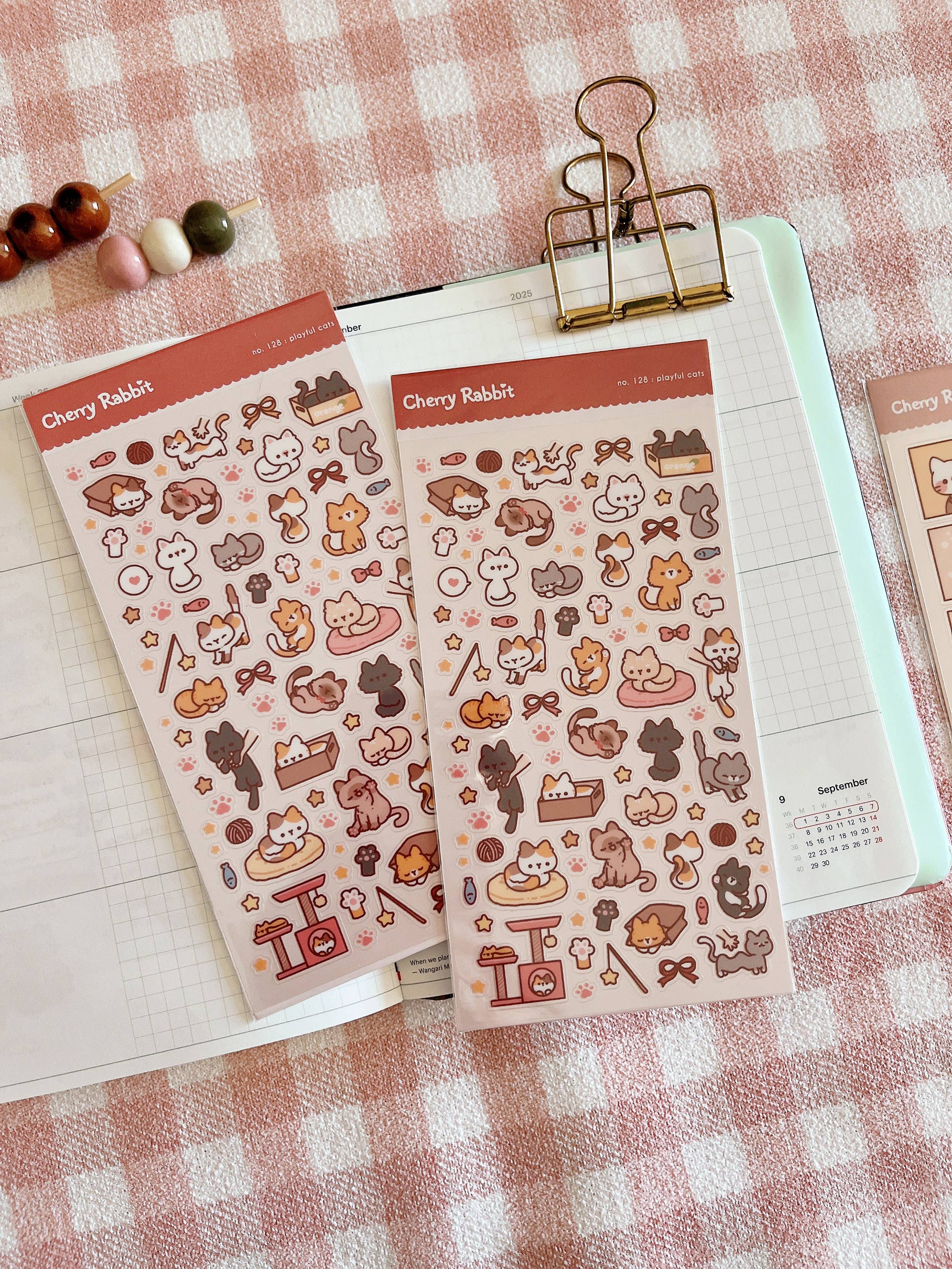 Playful Cats Sticker Sheet no.128