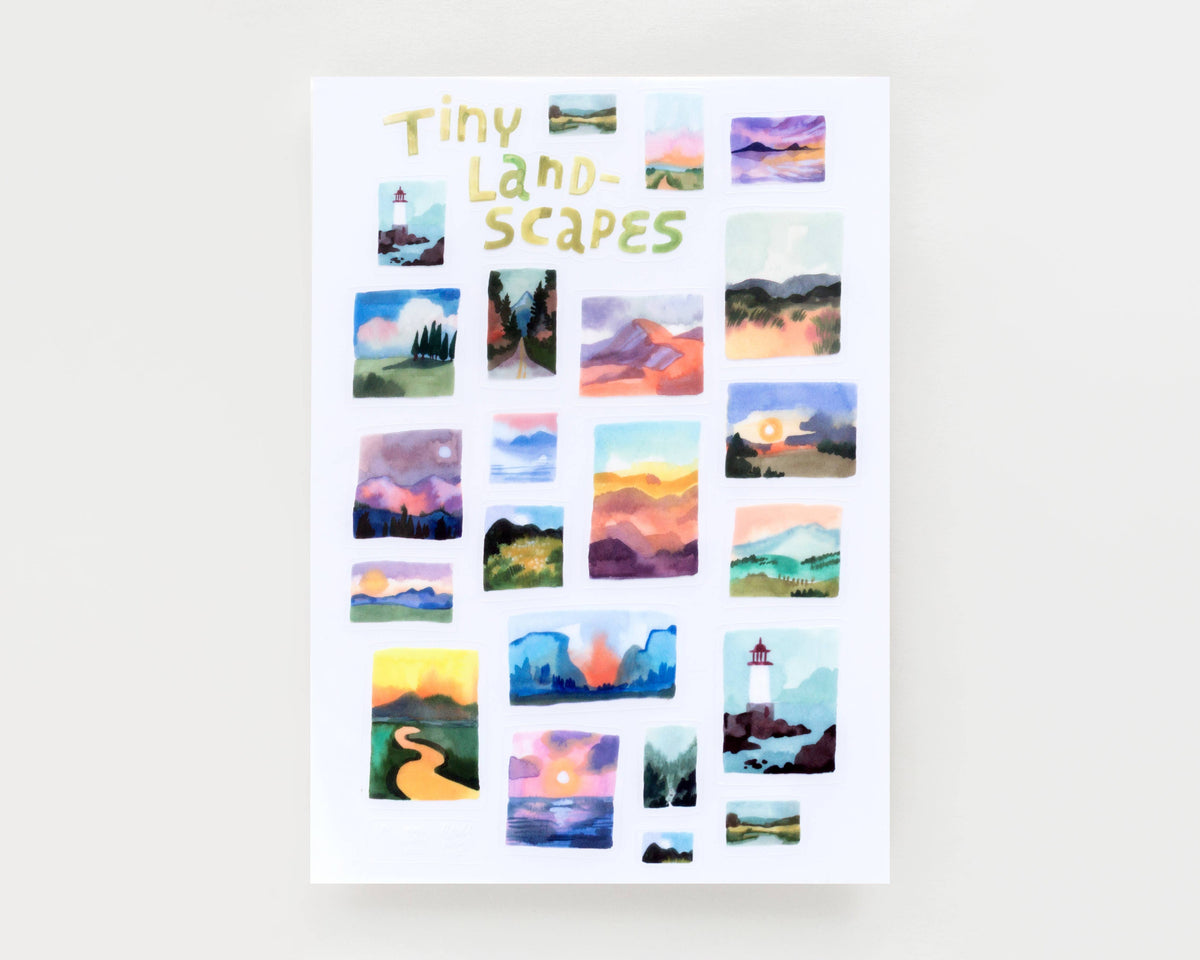 Tiny Landscapes Vinyl Sticker Sheet by Wild Pencil Studio | Papertail Fox
