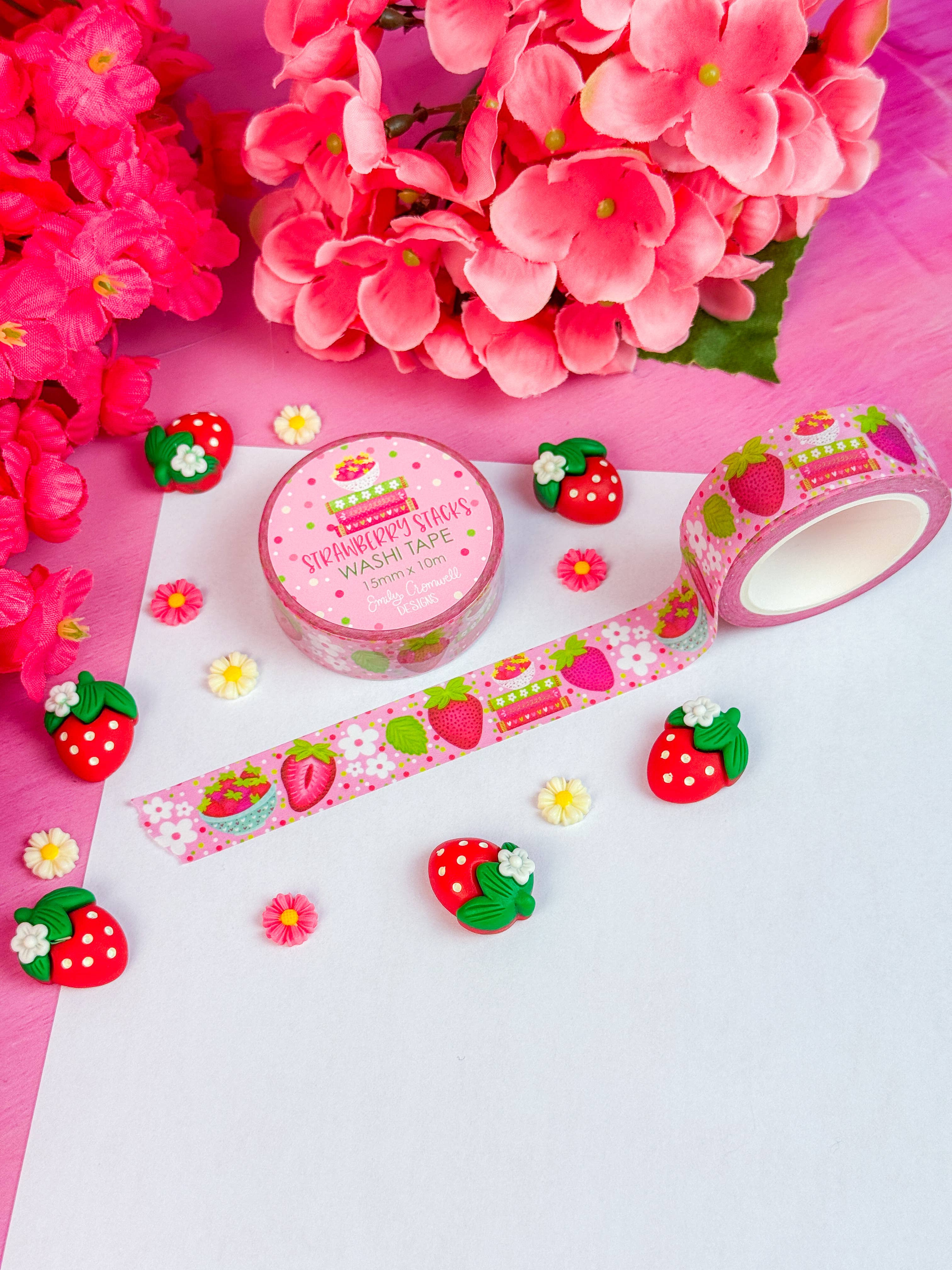 Strawberry Stacks Washi Tape | Emily Cromwell Designs