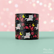 Floral Fluffy White Cat Gold Foil Washi Tape by Meow Amor Creative | Papertail Fox