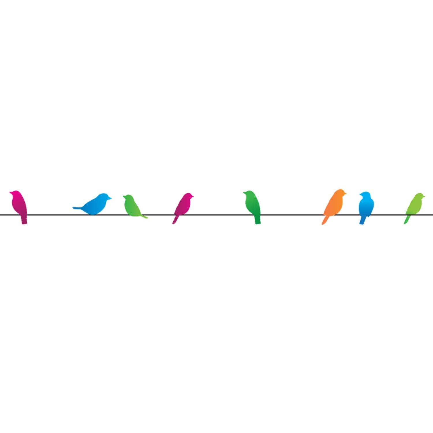 PLUS Deco Rush Tape in Birds on a Wire design showing colorful birds perched on a line