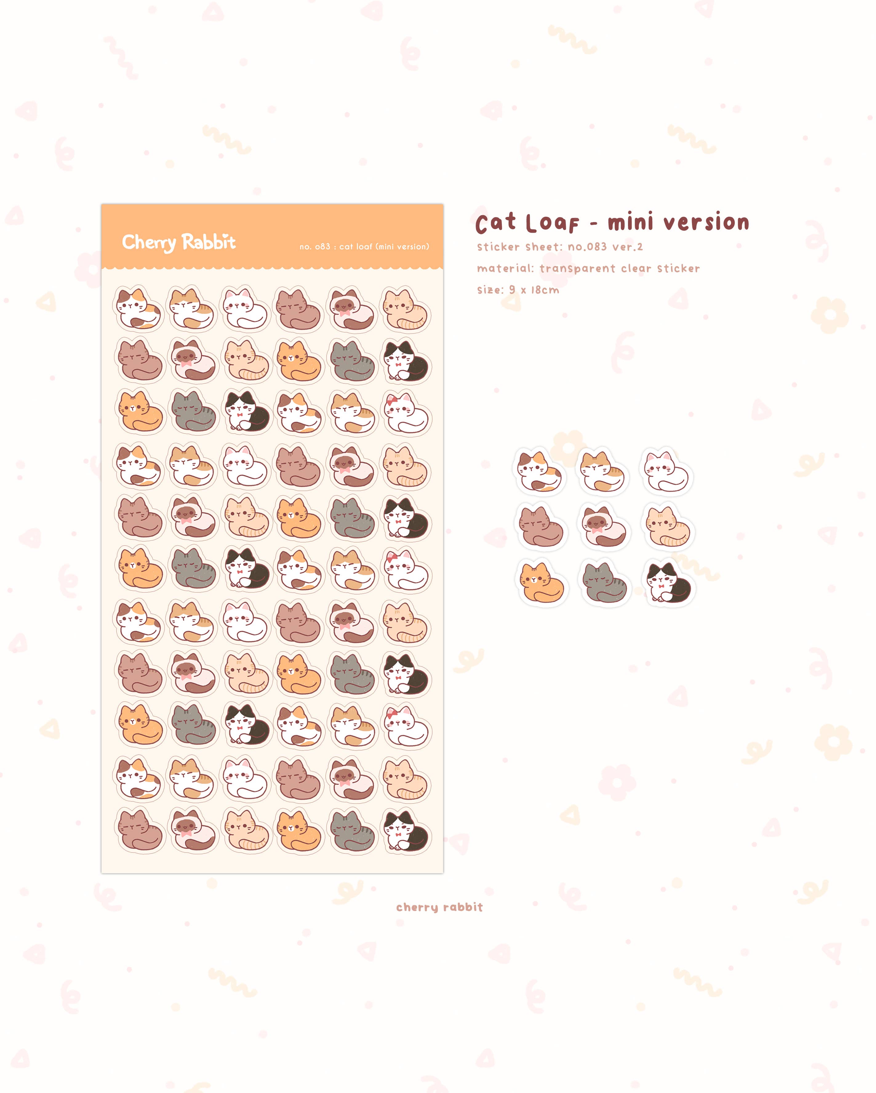 Cat Loafs Mini Sticker Sheet no.083 (ver. 2) by Cherry Rabbit | Papertail Fox