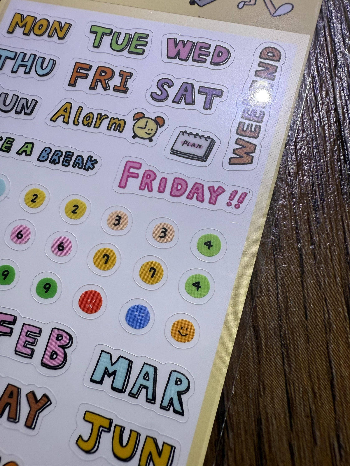 Kawaii PVC Stickers: Today is the day, Number Date Week sticker