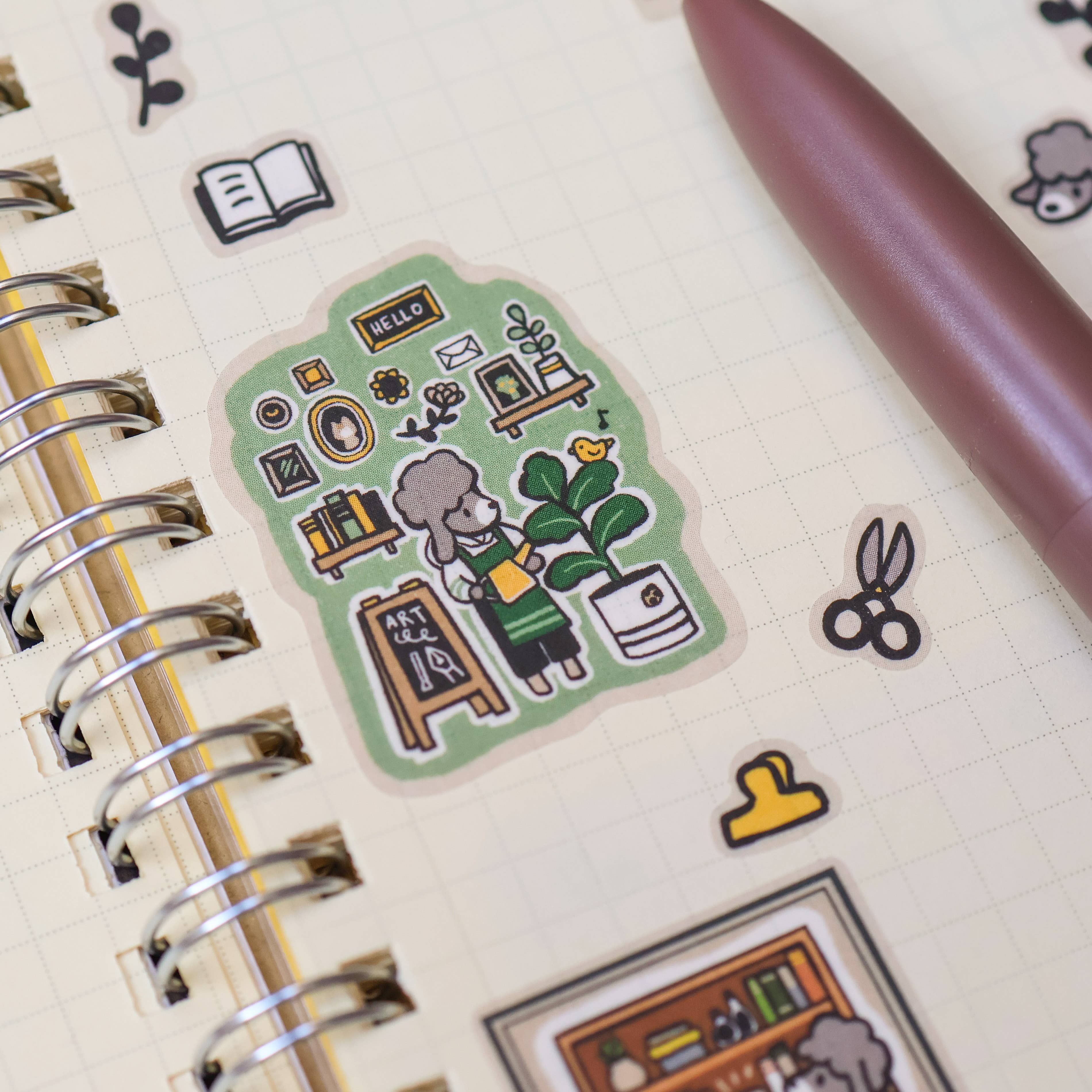 Stationery Store Washi Sticker Sheet by Thousand Skies | Papertail Fox