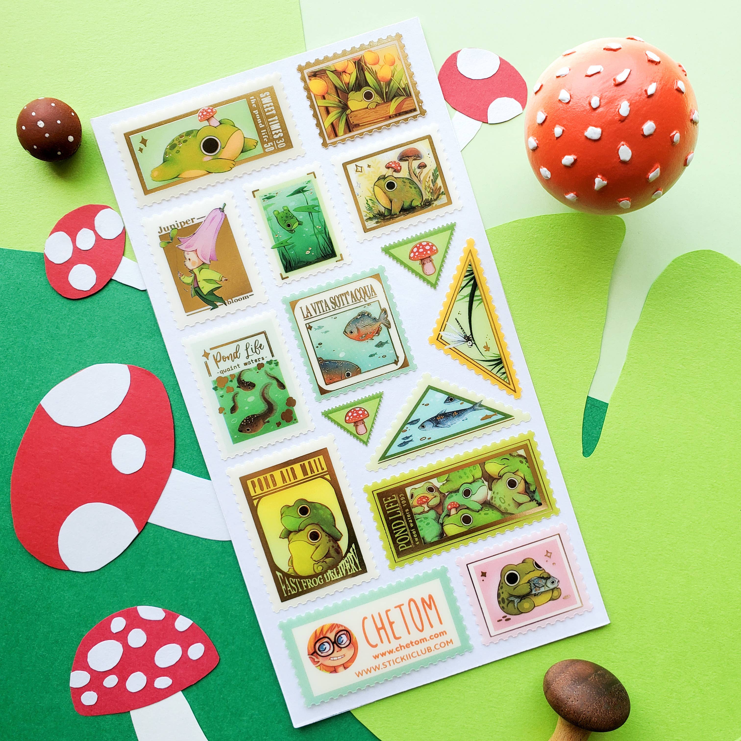 The Pond Life Stamps Sticker Sheet | Stickii