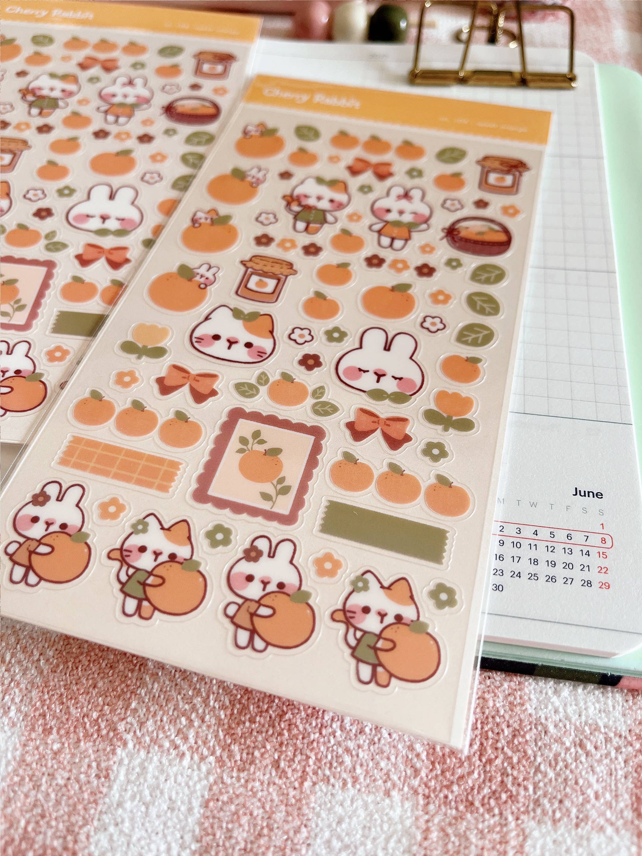 Sweet Orange Sticker Sheet no.104 by Cherry Rabbit | Papertail Fox