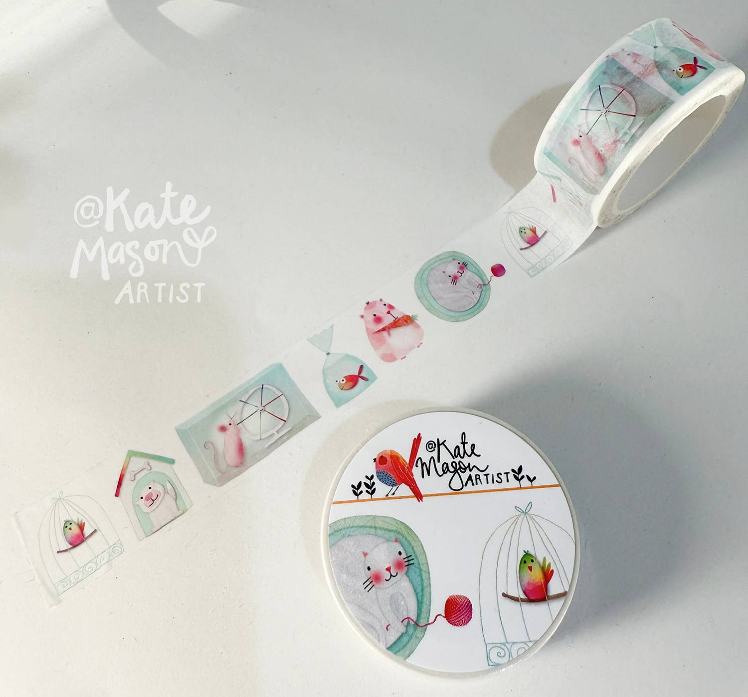 Tiny Pets Pattern Washi Tape | Kate Mason Artist