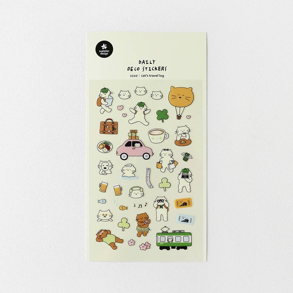 Cat's Travel Log Sticker Sheet by Suatelier