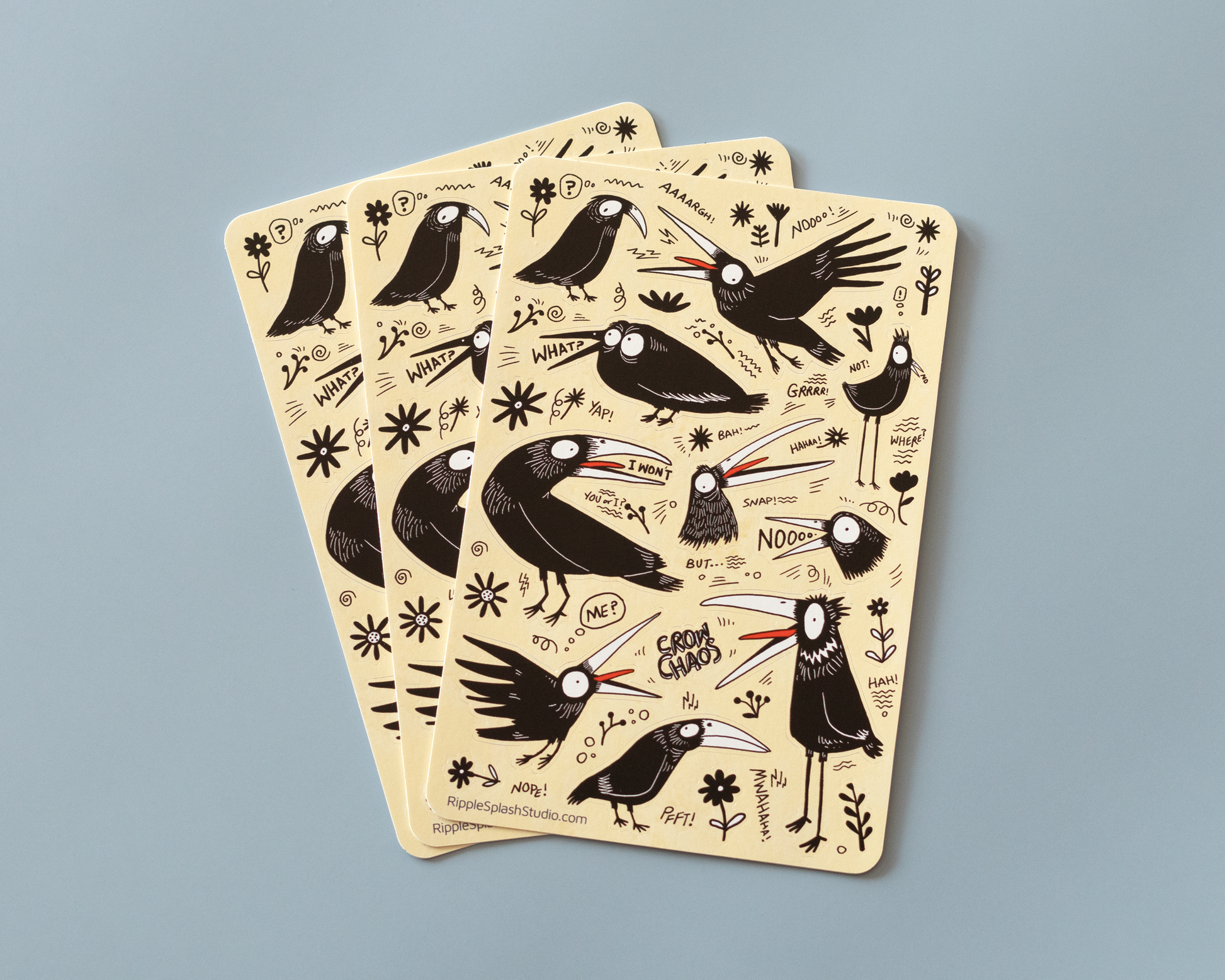 Funny Crow Sticker Sheet by RippleSplash Studio | Papertail Fox