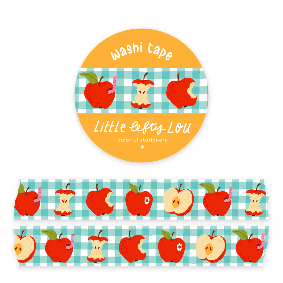Gingham Apples Washi Tape by Little Lefty Lou | Papertail Fox