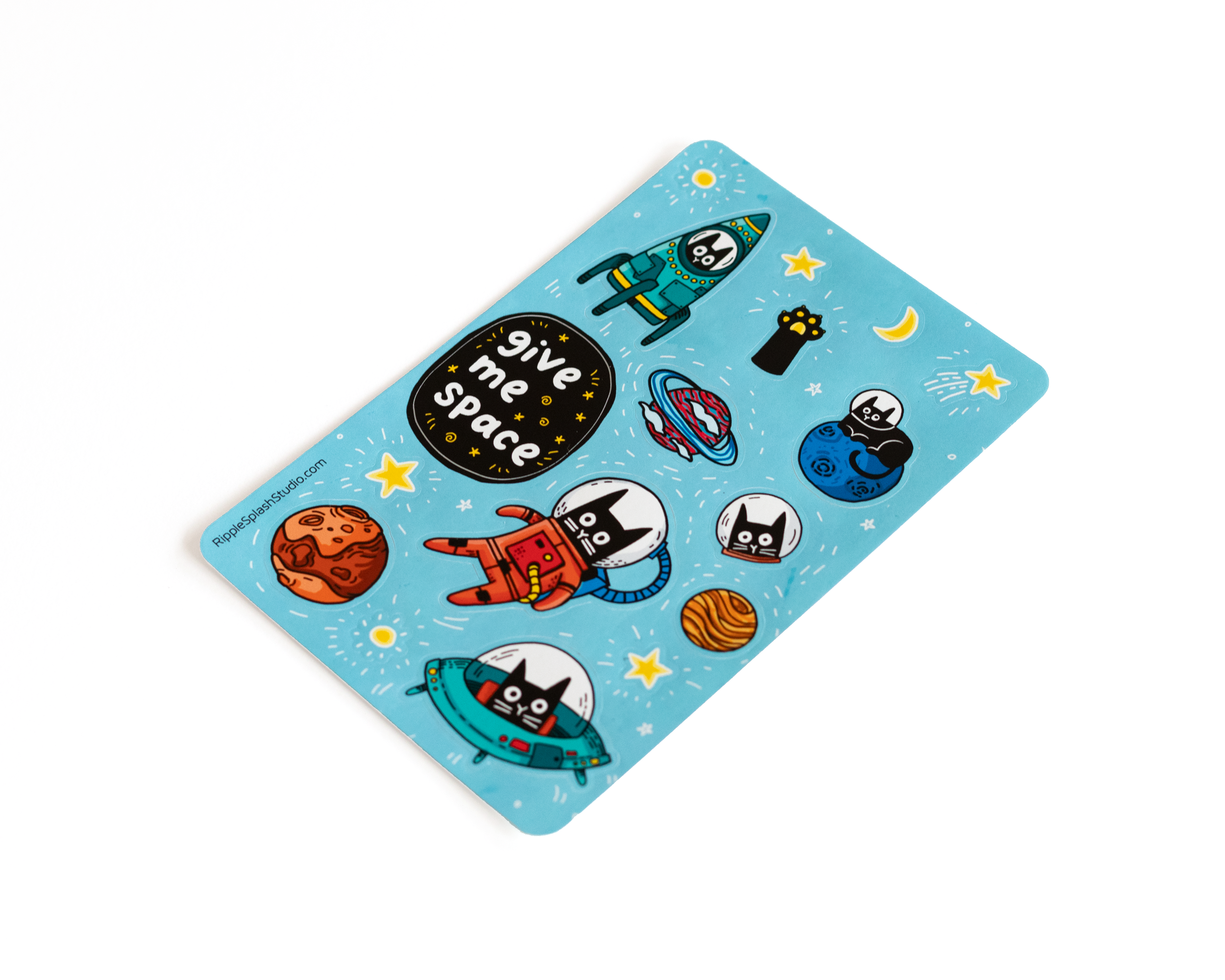 Space Cat Sticker Sheet | RippleSplash Studio