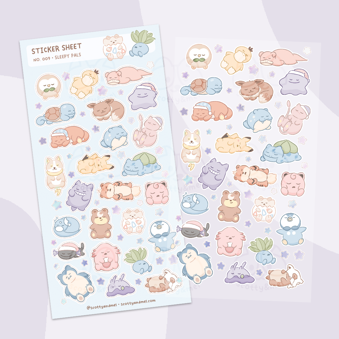 Sleepy Pals Sticker Sheet | Scotty&Mel