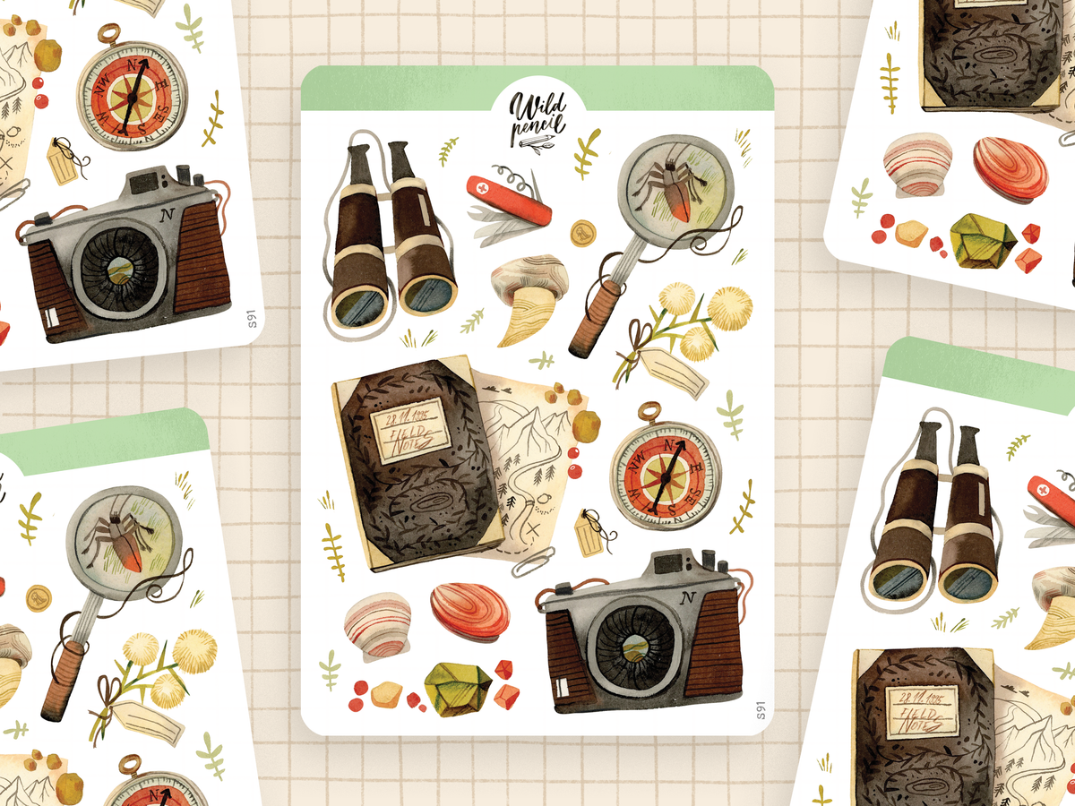 Adventurer Sticker Sheet by Wild Pencil Studio | Papertail Fox