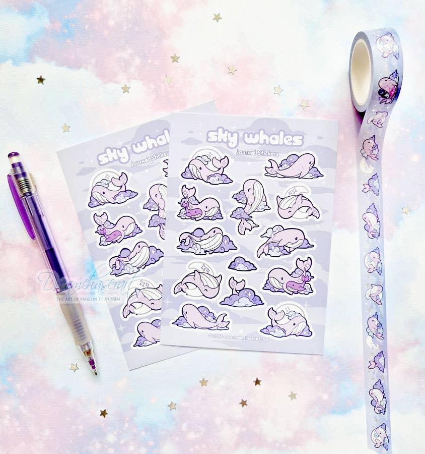 Sky Whale Sticker Sheet - Papertail Fox
