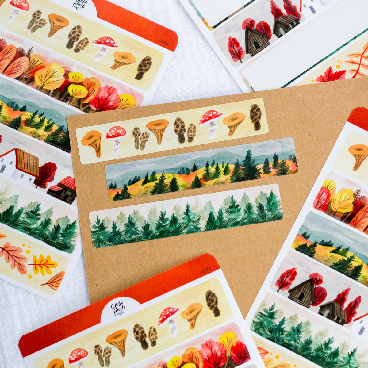 Autumn Tape Strip Sticker Sheet | Wild Pencil Studio