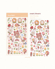 Sweet Flowers Sticker Sheet no.022 by Cherry Rabbit | Papertail Fox