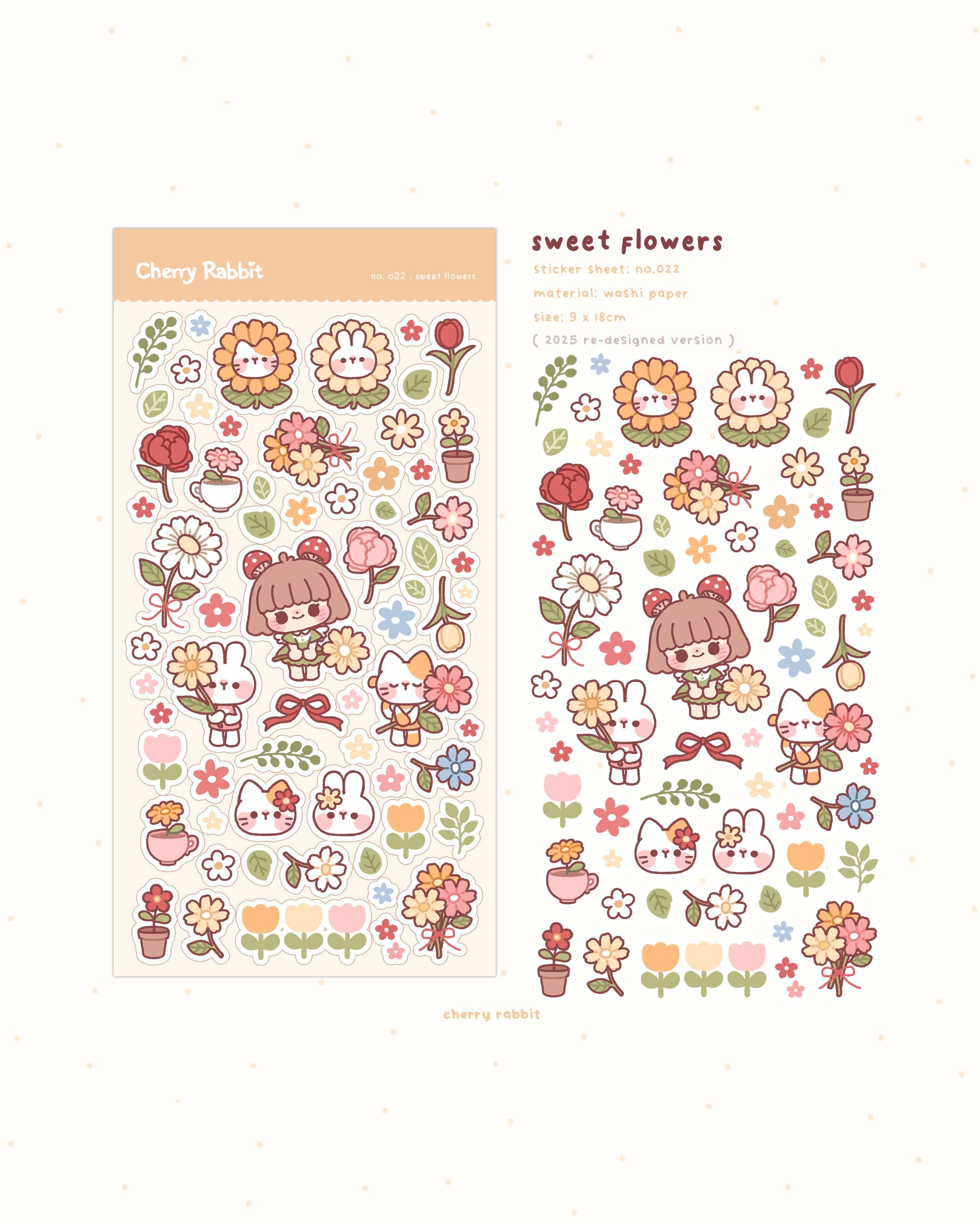 Sweet Flowers Sticker Sheet no.022 by Cherry Rabbit | Papertail Fox