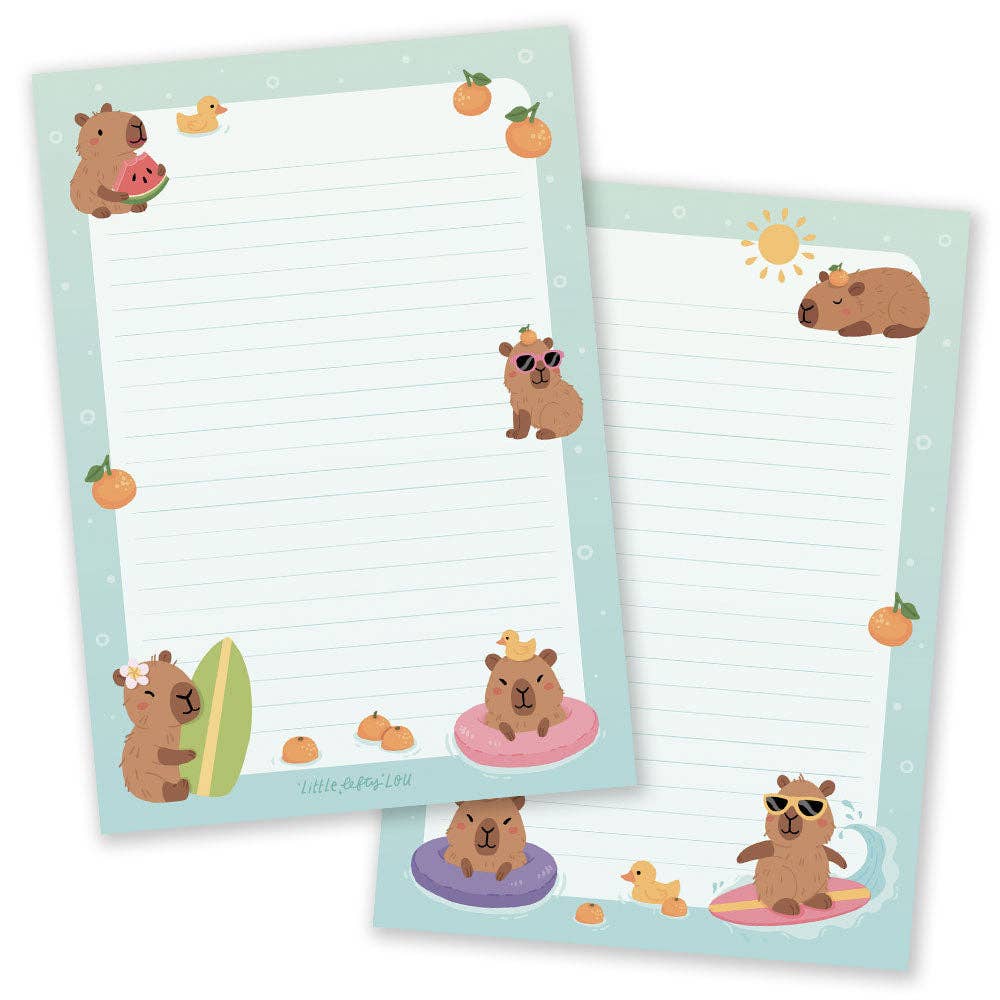 A5 Capybara Beach Day Double Sided Notepad
