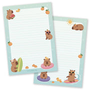 A5 Capybara Beach Day Double Sided Notepad