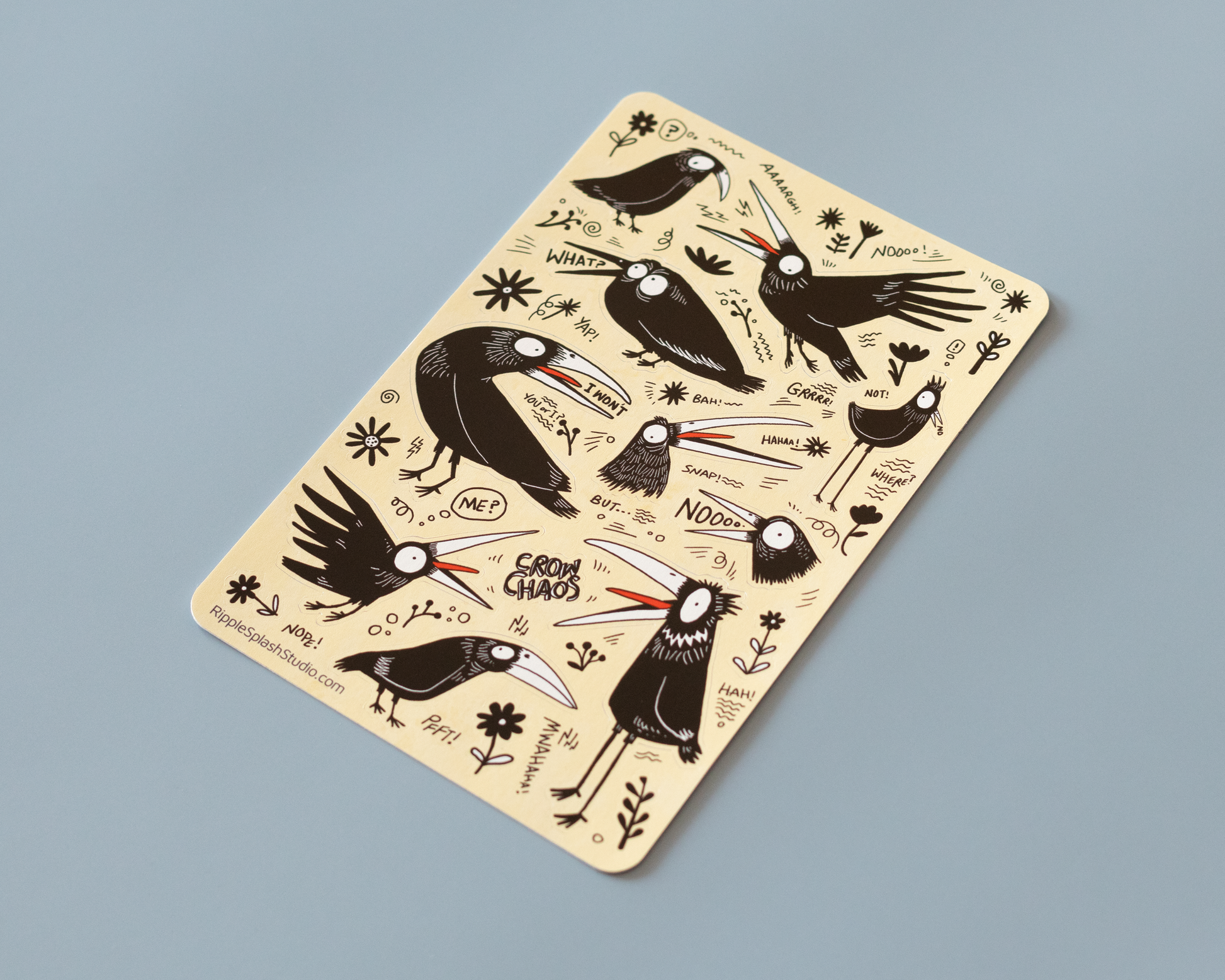 Funny Crow Sticker Sheet by RippleSplash Studio | Papertail Fox