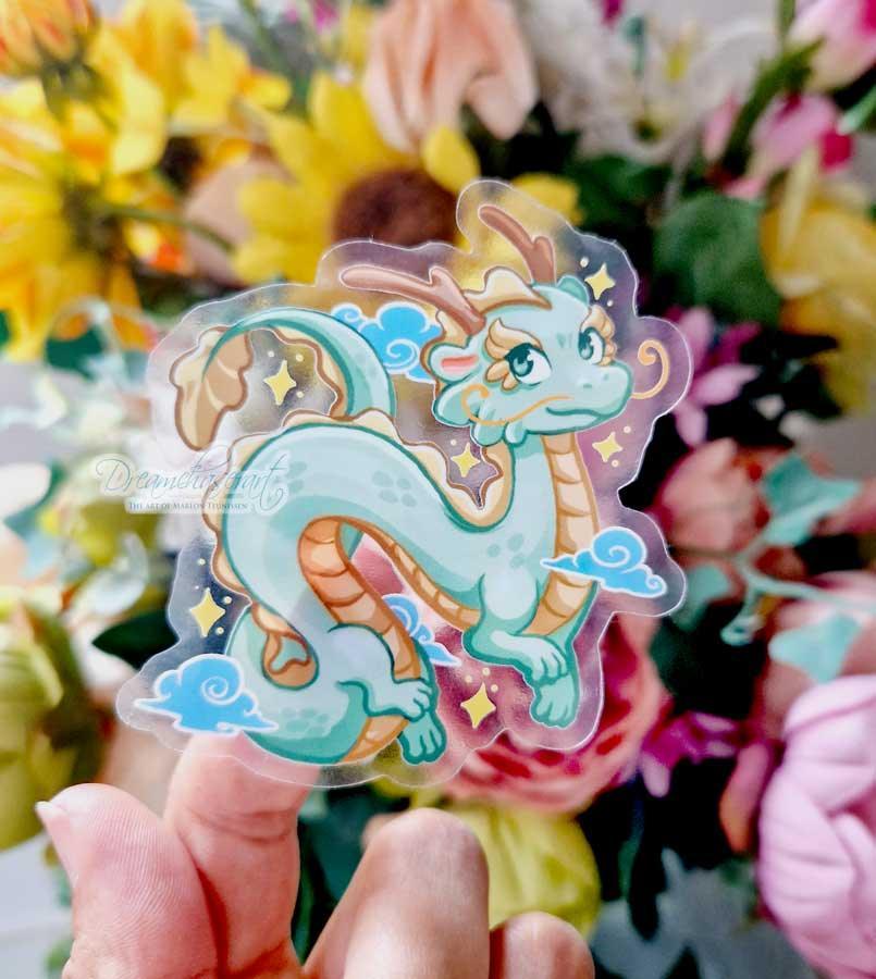 Clear Vinyl ( Transparent) Dragon Sticker - Papertail Fox