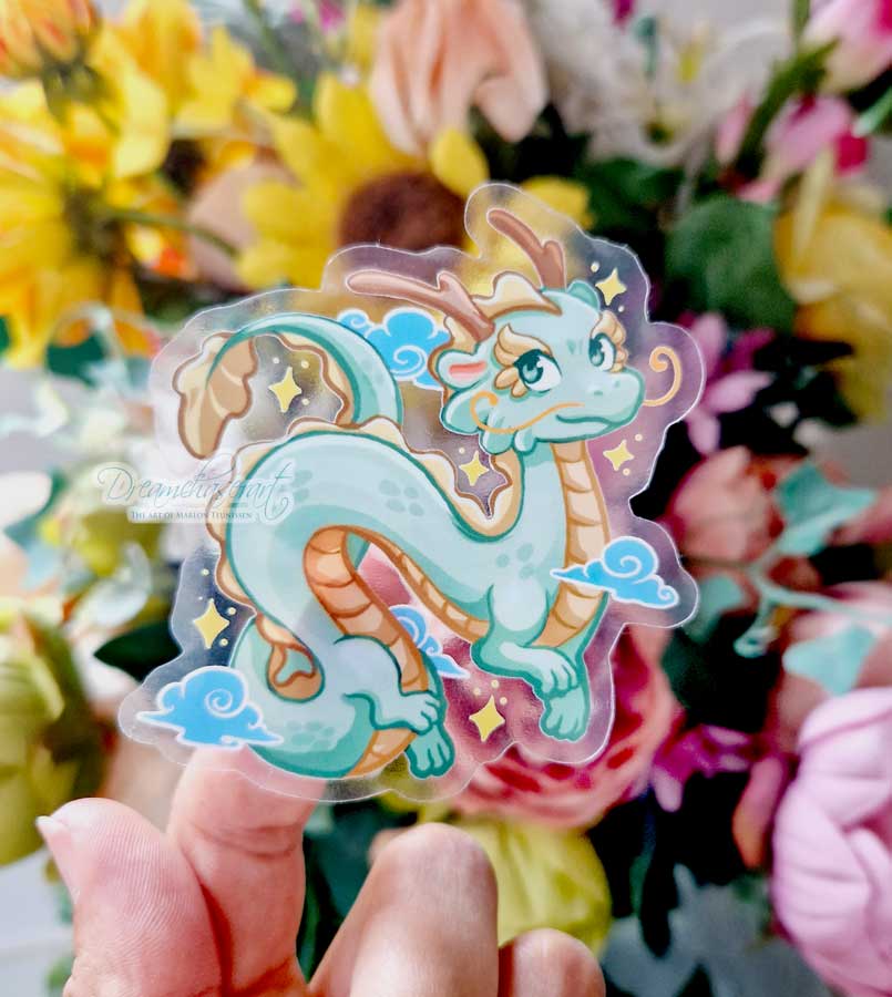 Clear vinyl ( transparent)  Dragon sticker