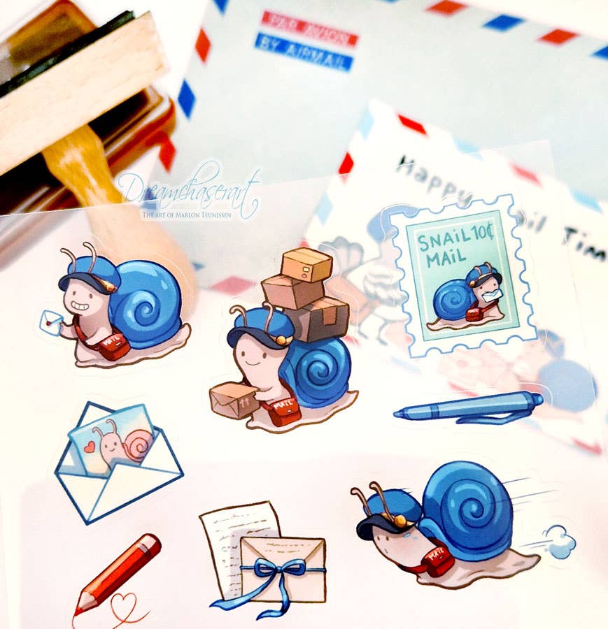 Snail Mail Clear Sticker Sheet | Dreamchaserart
