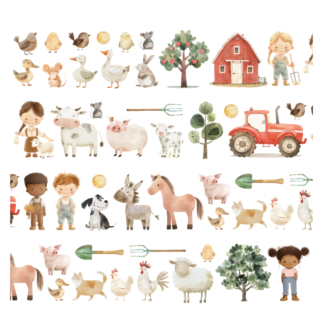 On the Farm Pre-Cut PET Tape | Penpaling Paula