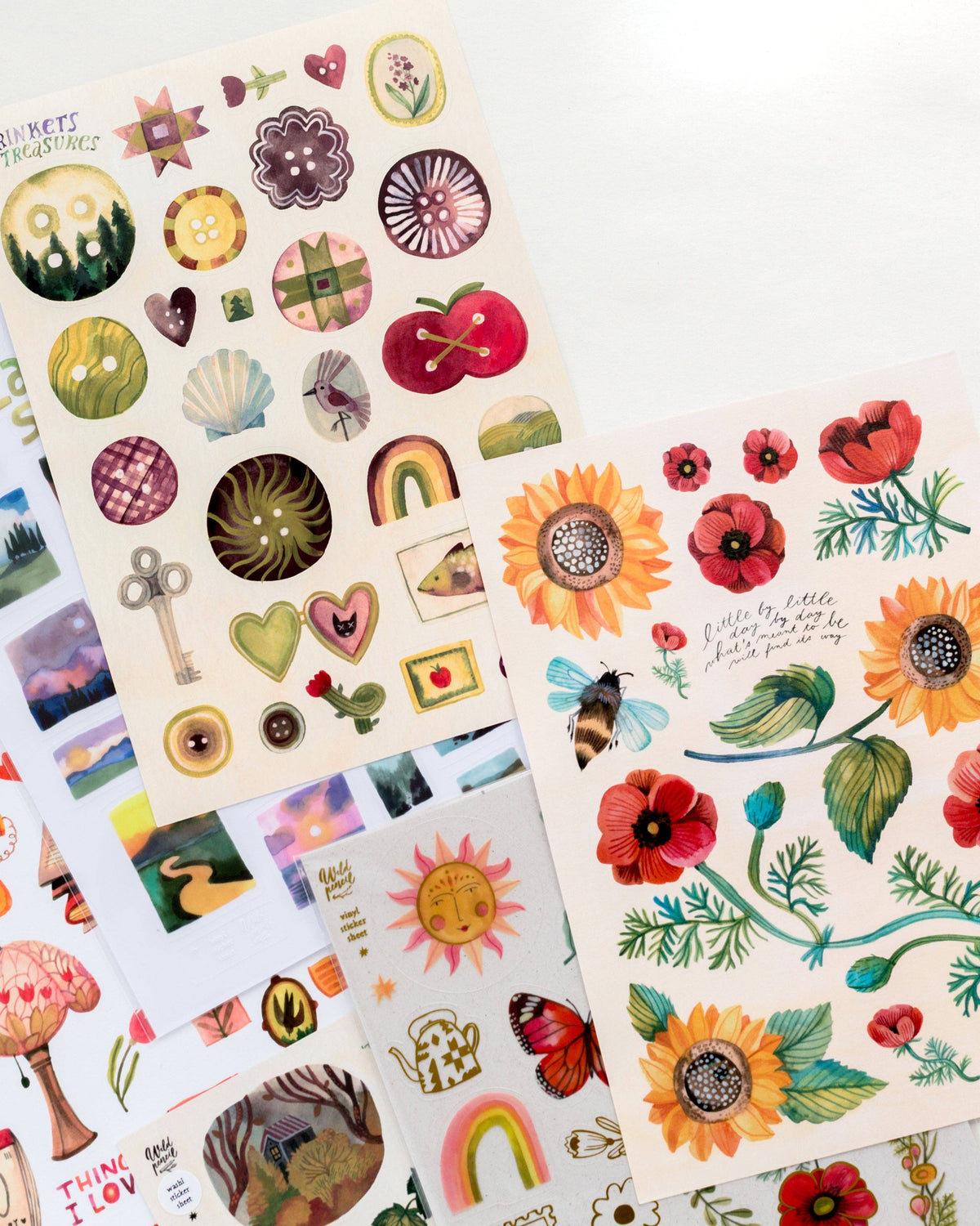 Tiny Landscapes Vinyl Sticker Sheet | Wild Pencil Studio